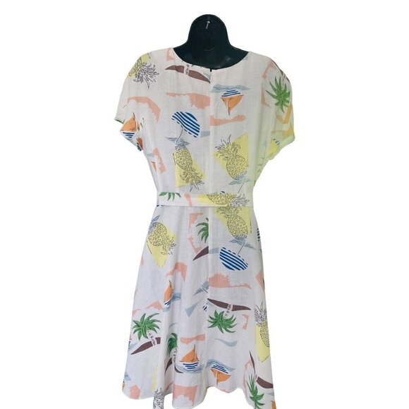 Hobbs womens dress New  Linen Flax size 10 - Picture 3 of 7